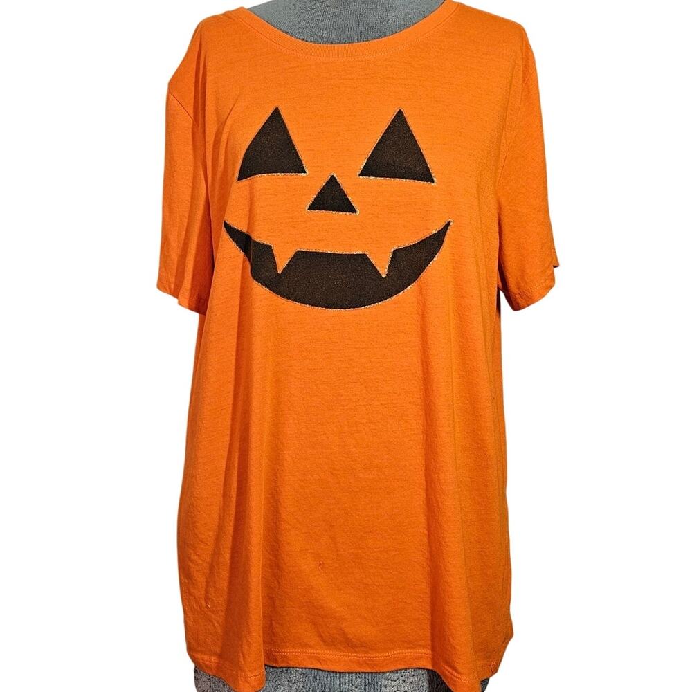 Orange Pumpkin Halloween Tee Shirt Size XL